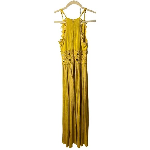 Lulu's This is Love Mustard Yellow Lace Maxi Dress Sz. XS - Picture 6 of 8